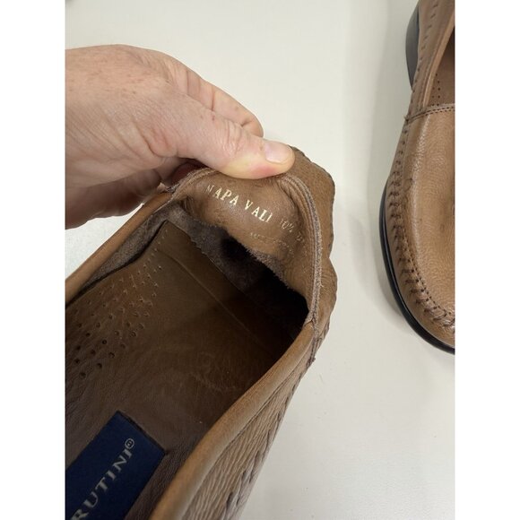 Giorgio Brutini Men Sz 10.5 Tan Brown Neutral Leather Slip On Loafer GUC main image 5